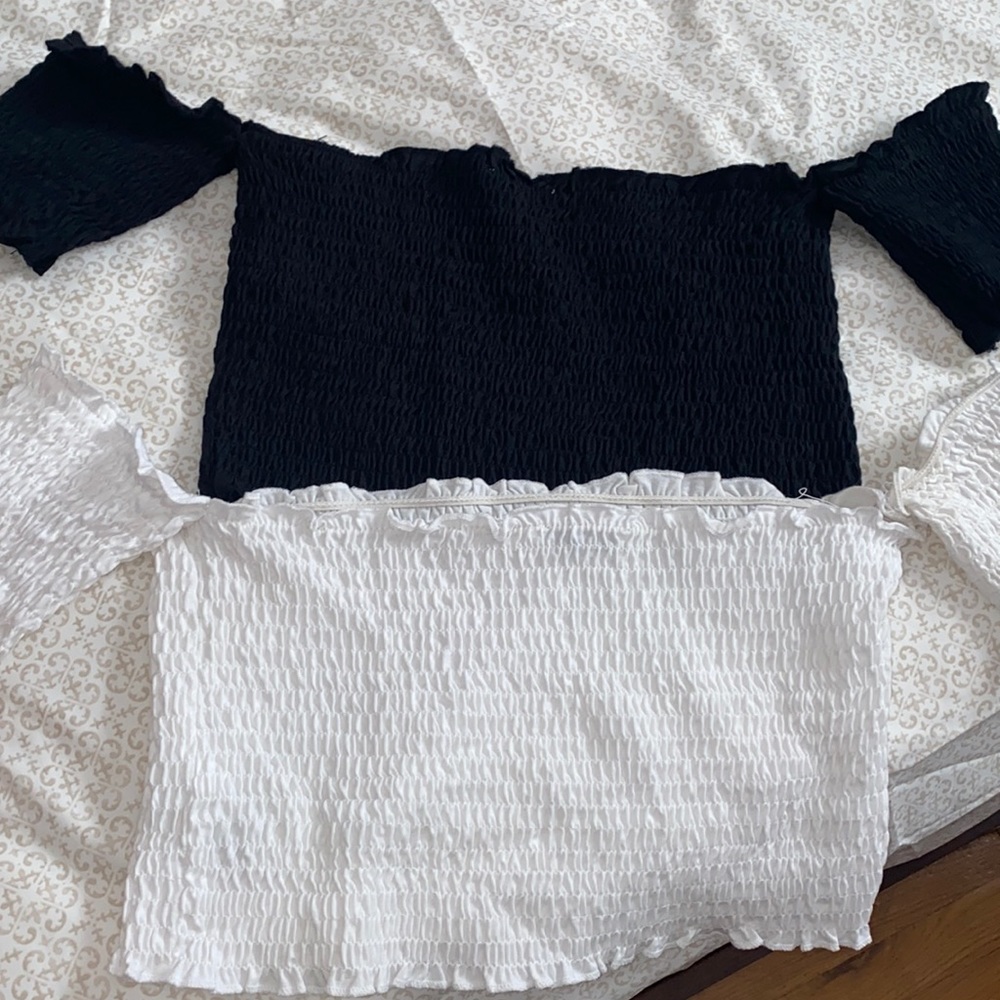 Two Zara Trafaluc spring/summer smock crop tops